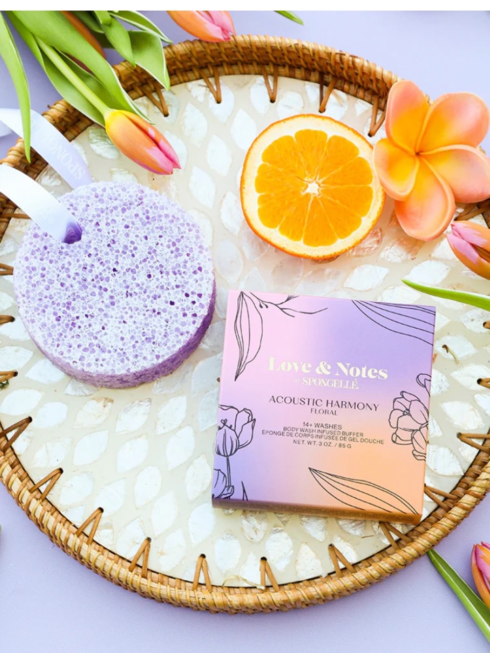 Spongelle love & Notes Acoustic Harmony Floral Body Wash-Infused Buffer
